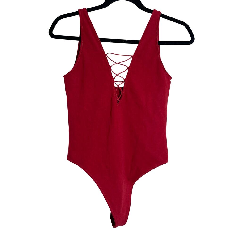 Wilfred Free Red Lais Bodysuit Thong Women’s Medium